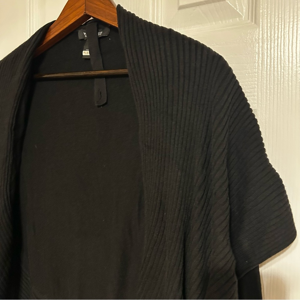 WHBM Black Ruffle Open Front Cardigan Medium - Picture 4 of 12